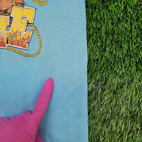 Vintage 80s Texas Armadillo Cowboy Shirt Medium 19x27 USA Made - Picture 5 of 12